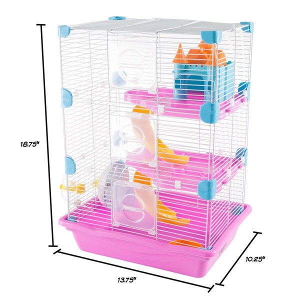 pink hamster cage