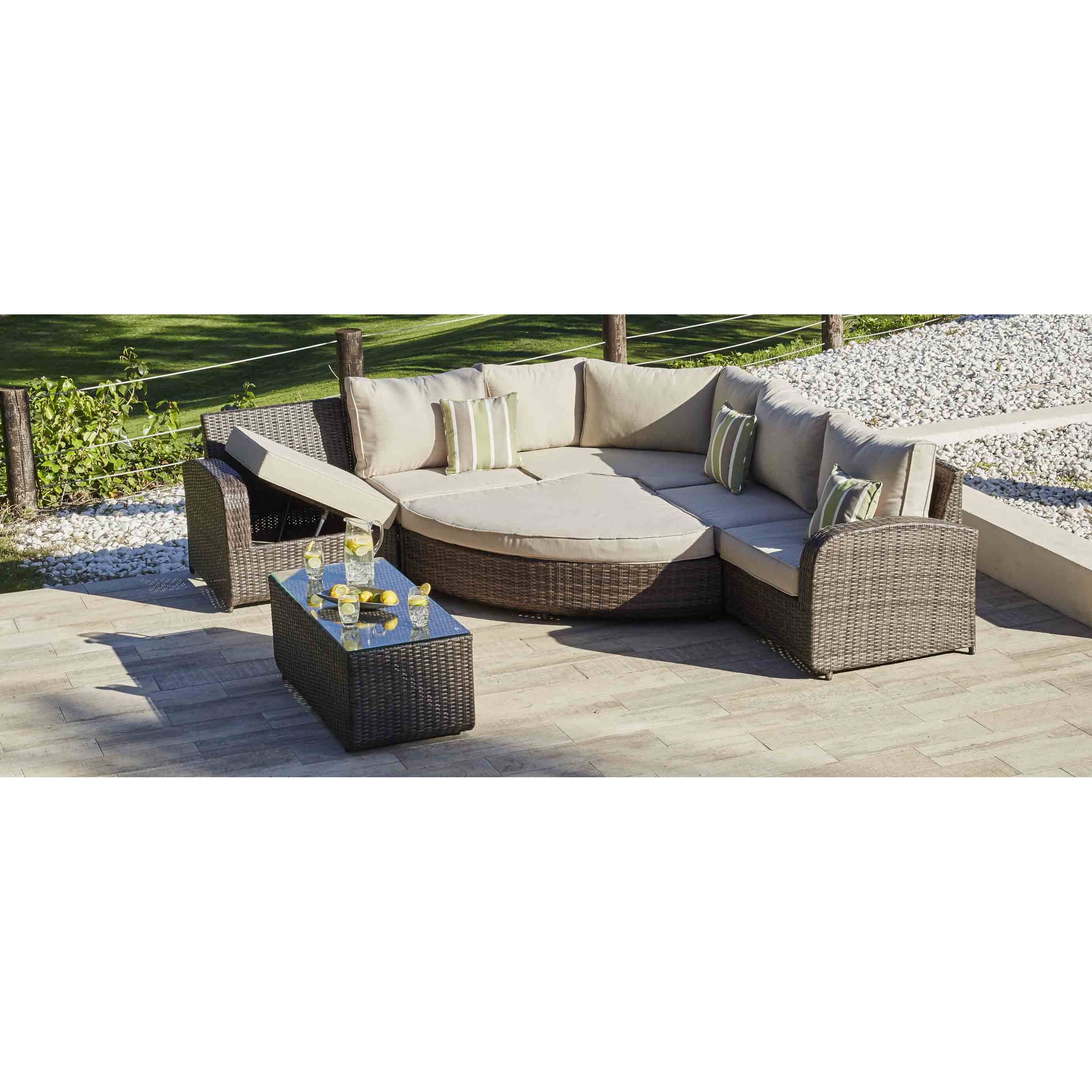 Shop Direct Wicker Ledbury 7 Piece Outdoor Corner Sectional Sofa