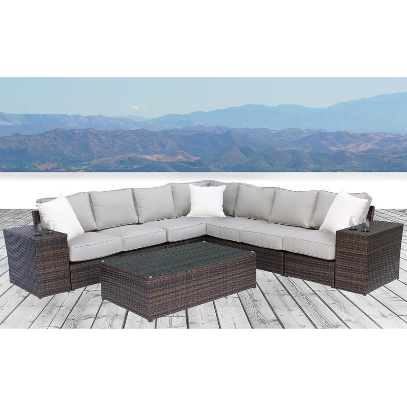 Shop Black Friday Deals On All Weather Resort Grade Outdoor Furniture Patio Sofa Set With Back Cushions Lucca 10 Piece Sectional With Cup Holders Overstock 18264405