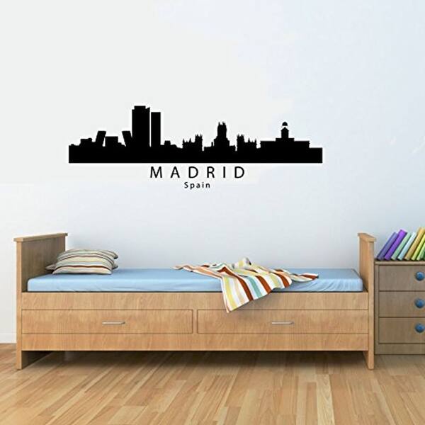 Madrid Spain city skyline Vinyl Wall Decals 48 x 16 Wall Vinyl