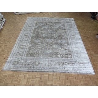 11 X 14 Rugs Area For Less Hand Knotted Brown Bamboo Silk Oushak With Oriental Rug 11 9