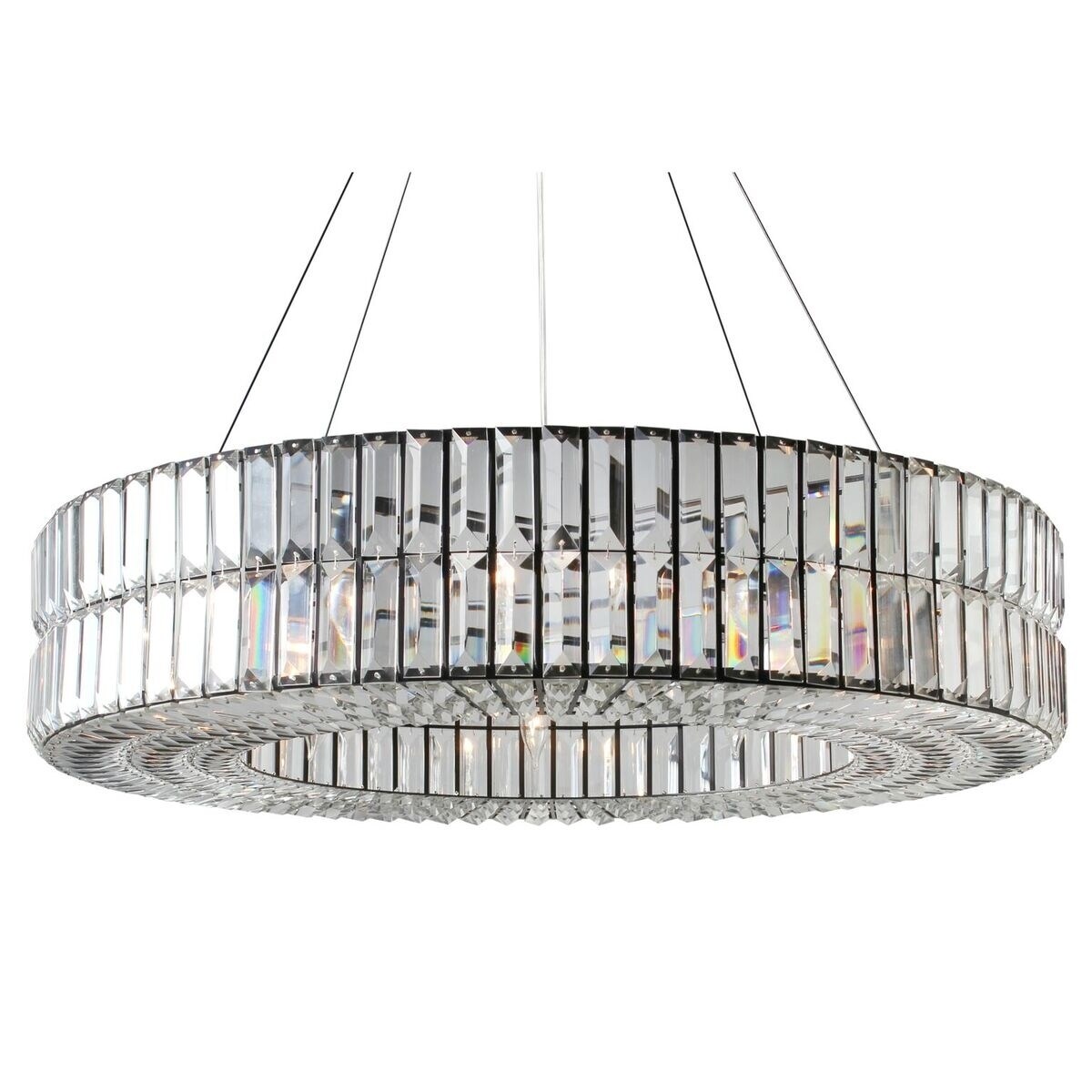 The Monroe Round Clear Crystal Chandelier, Two Tier - Chandeliers For Bedrooms by Overstock.com