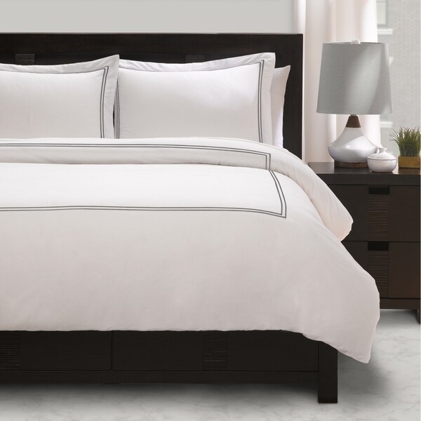 100% Premium Cotton Embroidered 3 Piece Duvet Set. Opens flyout.