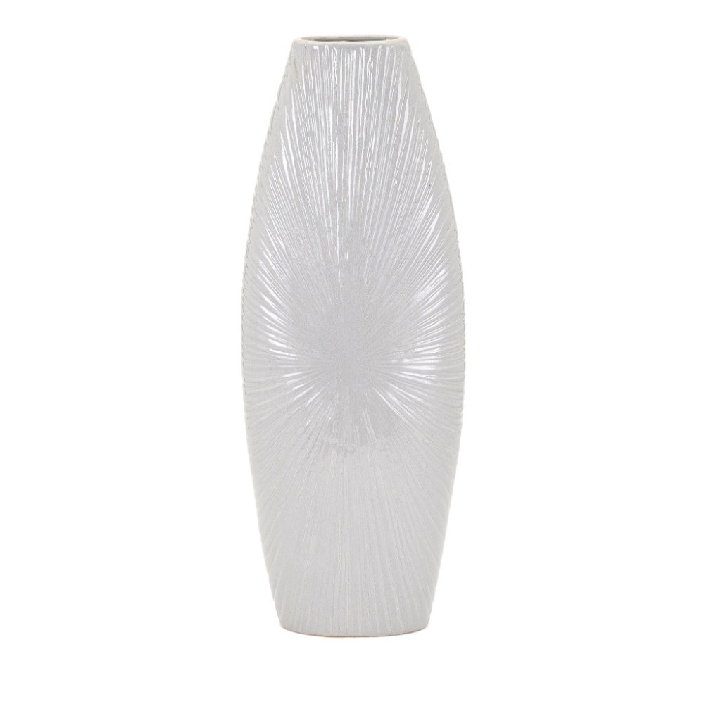 Magnificent Ferrant Ceramic Vase-Tall - Gray - Benzara