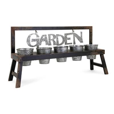 Grow Your Garden Planter - Gray - Benzara
