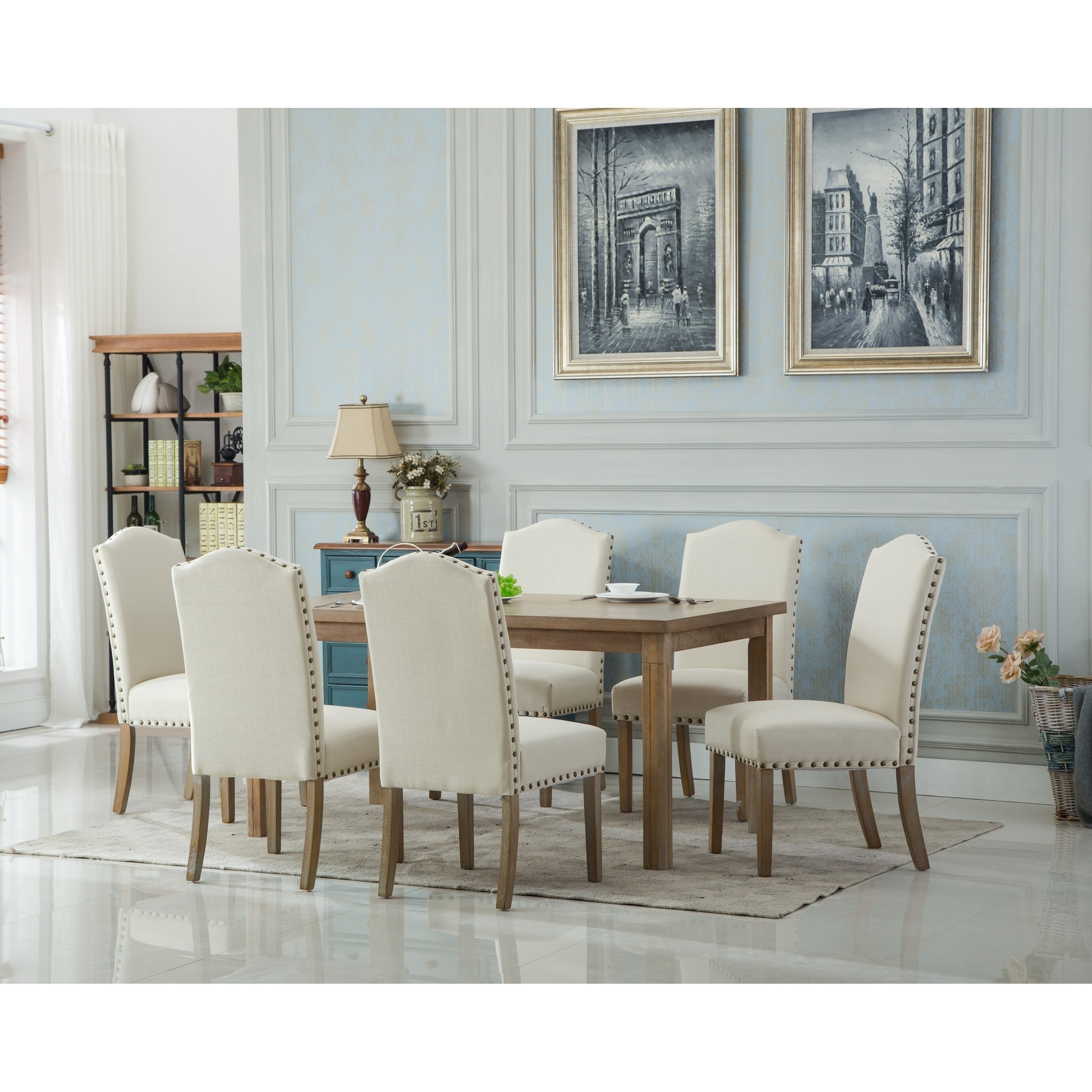 atticus 7 piece solid wood dining set