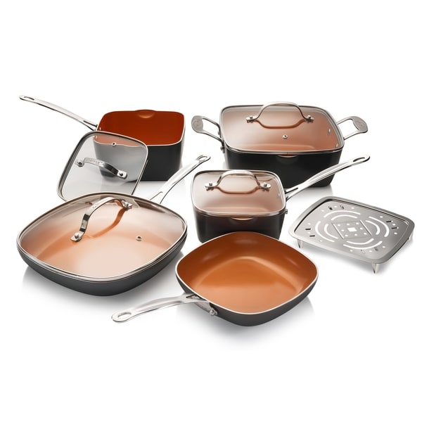 Gotham Steel Square 10 Piece Non-stick Copper Cookware Set