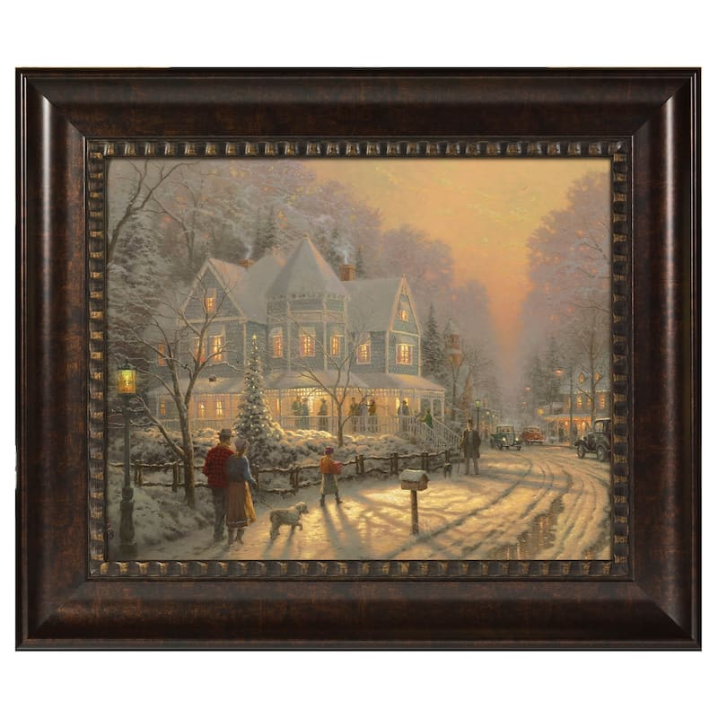 Thomas Kinkade A Holiday Gathering 16 x 20 Brushstroke Vignette