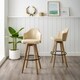 Corvus Metz Mid-century Bonded Leather Swivel Bar Stool (Set of 2) - Thumbnail 3