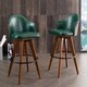 Corvus Metz Mid-century Bonded Leather Swivel Bar Stool (Set of 2) - Thumbnail 1