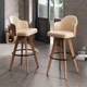 Corvus Metz Mid-century Bonded Leather Swivel Bar Stool (Set of 2) - Thumbnail 7