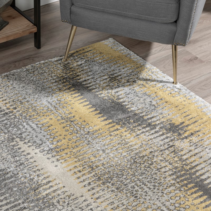 Addison Platinum Collection Dynamic Yellow/Grey Area Rug (7'10 x 10'7) - 7'10"X10'7" - 7' 10" x 10' 7"