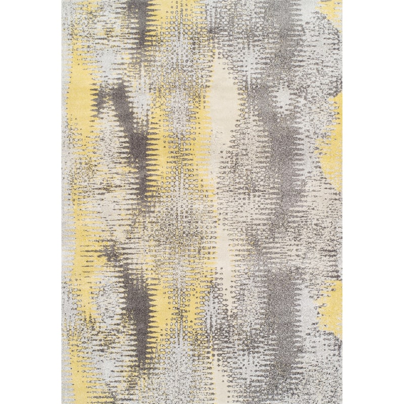 Addison Platinum Collection Dynamic Yellow/Grey Area Rug (7'10 x 10'7) - 7'10"X10'7" - 7' 10" x 10' 7"