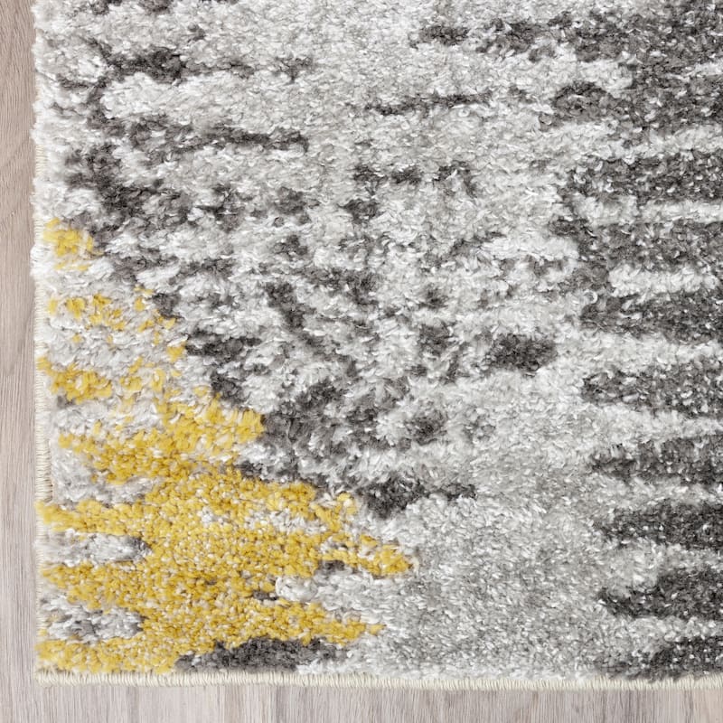 Addison Platinum Collection Dynamic Yellow/Grey Area Rug (7'10 x 10'7) - 7'10"X10'7" - 7' 10" x 10' 7"