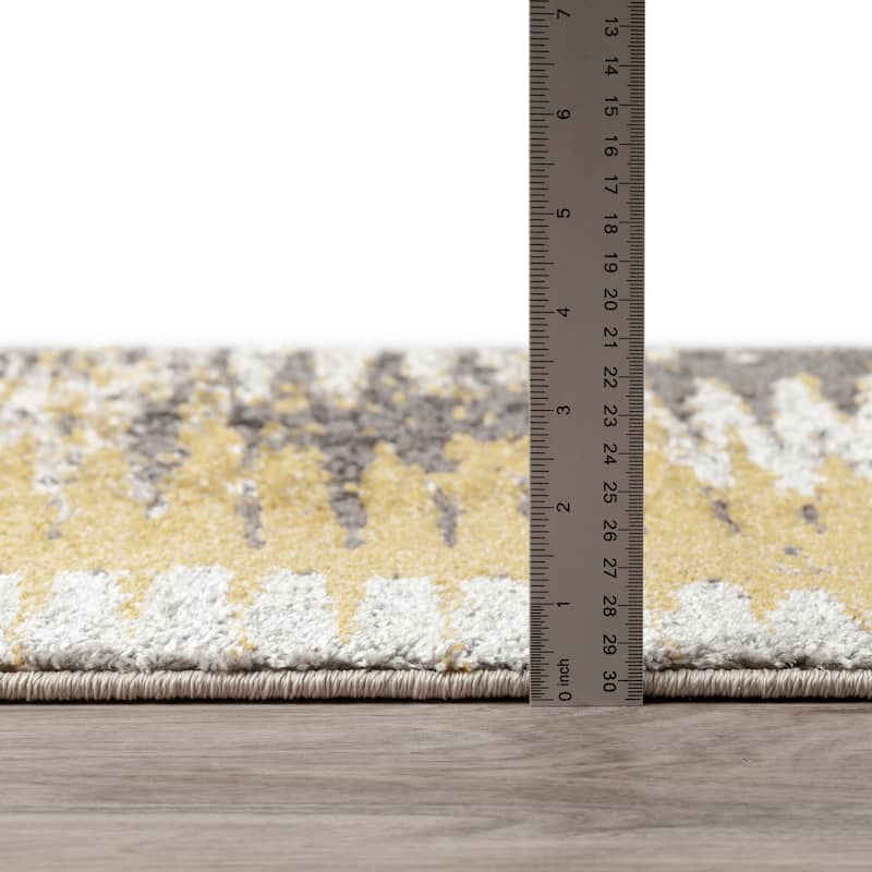 Addison Platinum Collection Dynamic Yellow/Grey Area Rug (7'10 x 10'7) - 7'10"X10'7" - 7' 10" x 10' 7"