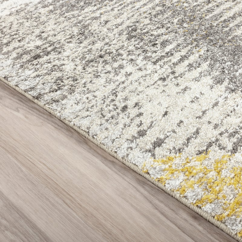 Addison Platinum Collection Dynamic Yellow/Grey Area Rug (7'10 x 10'7) - 7'10"X10'7" - 7' 10" x 10' 7"