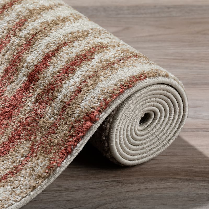 Addison Blair Spice/Rust/Taupe Tribal Striped Area Rug (8'2 x 10') - 8'2"X10'