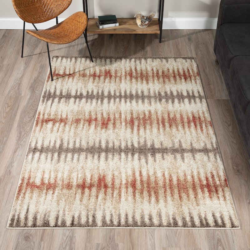 Addison Blair Spice/Rust/Taupe Tribal Striped Area Rug (8'2 x 10') - 8'2"X10'