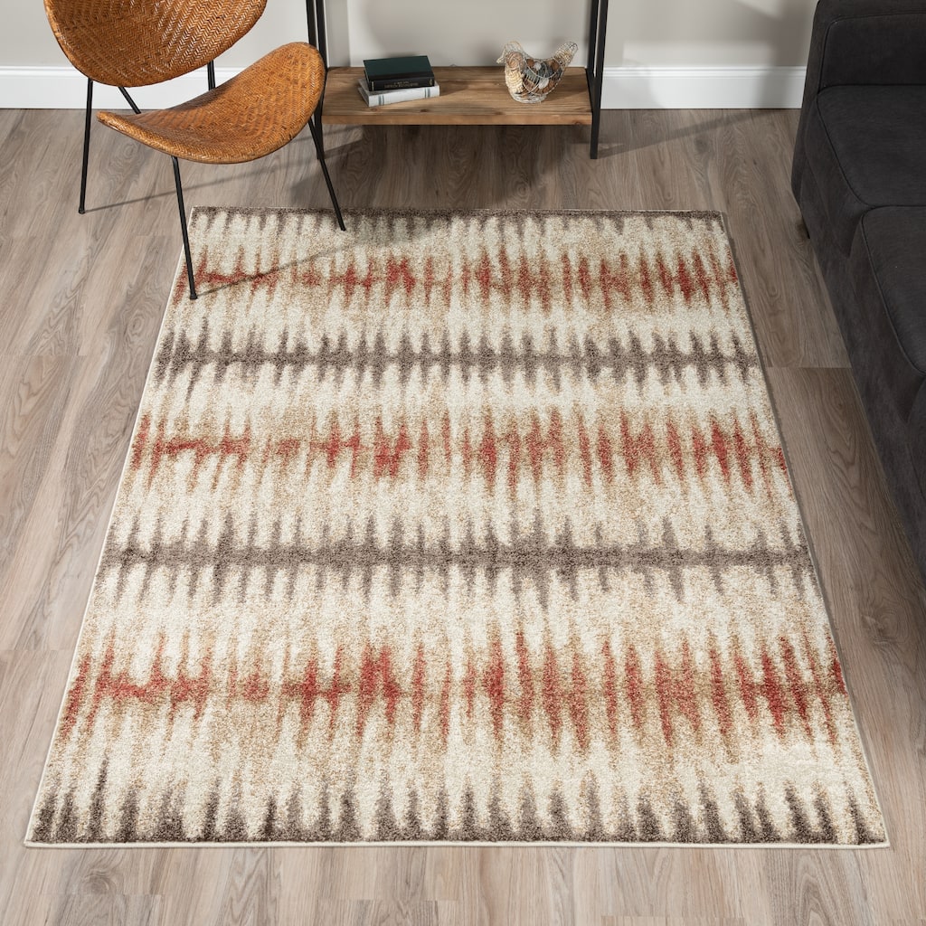 Addison Blair Spice/Rust/Taupe Tribal Striped Area Rug (8'2 x 10') - 8'2"X10'