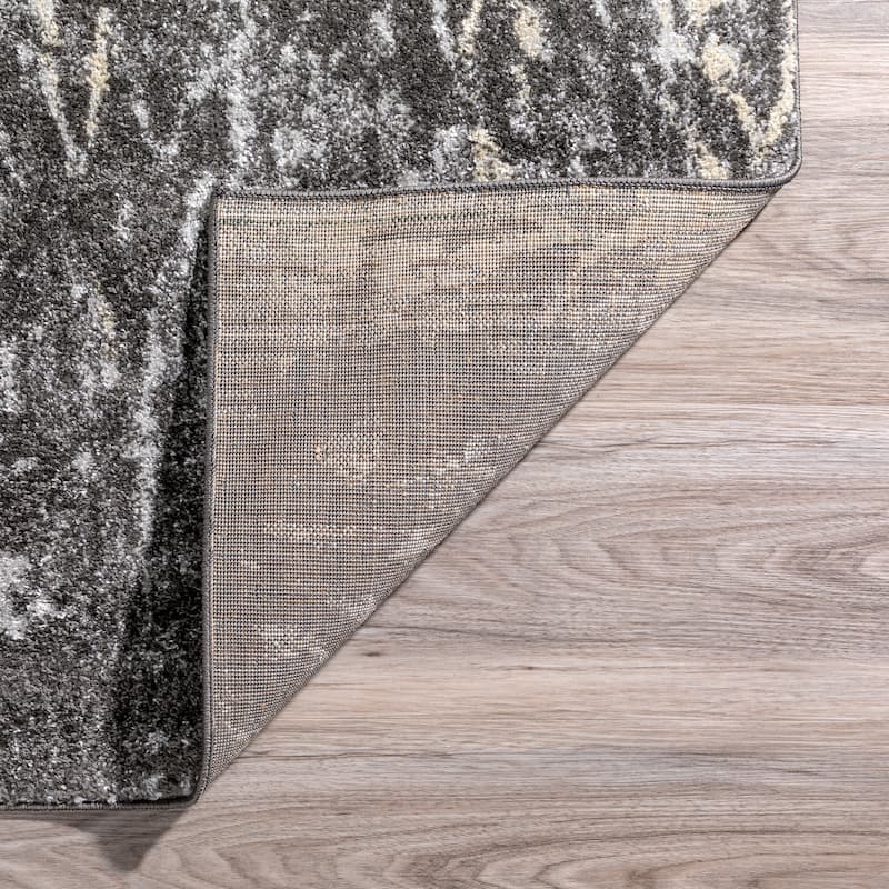 Addison Blair Grey/Pewter Vintage Damask Area Rug (8'2 x 10') - 8'2"X10'