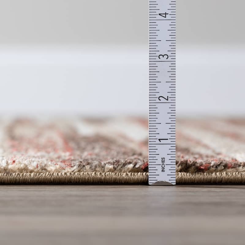 Addison Blair Spice/Beige Abstract Striped Area Rug (8'2 x10') - 8' 2" x 10'