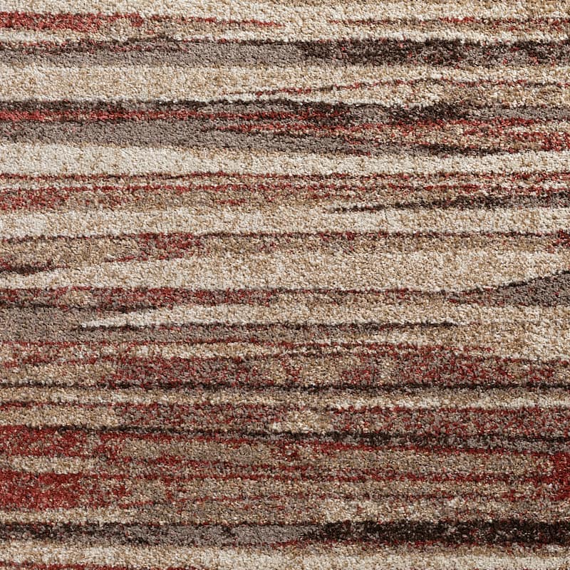 Addison Blair Spice/Beige Abstract Striped Area Rug (8'2 x10') - 8' 2" x 10'