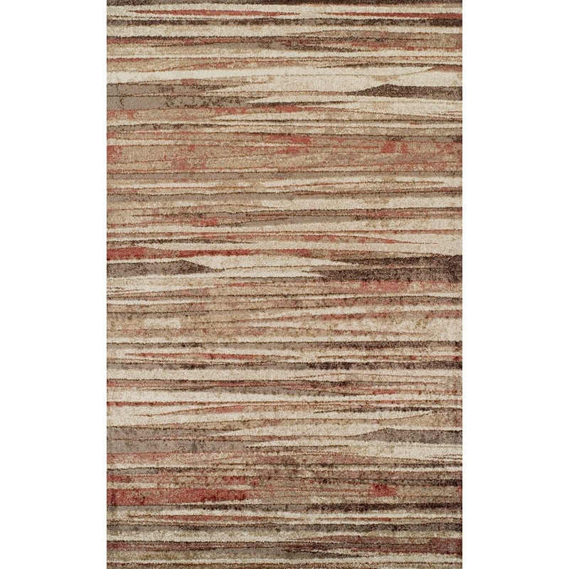 Addison Blair Spice/Beige Abstract Striped Area Rug (8'2 x10') - 8' 2" x 10'