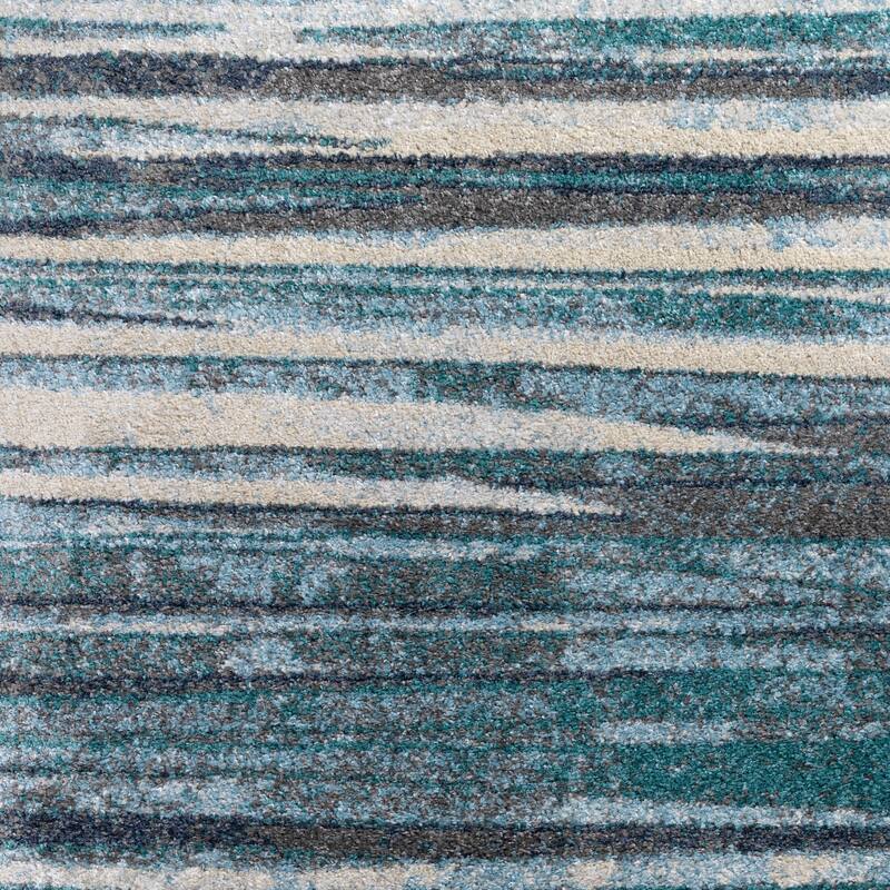 Addison Blair Blue/Beige Abstract Striped Area Rug (8'2 x 10') - 8' 2" x 10'