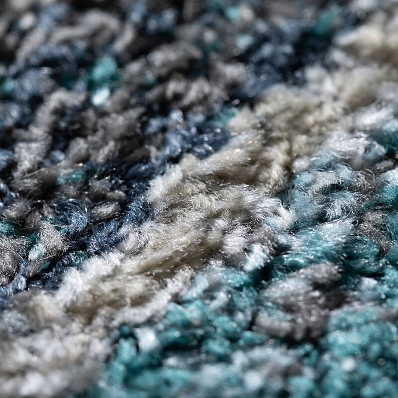 Addison Blair Blue/Beige Abstract Striped Area Rug (8'2 x 10') - 8' 2" x 10'