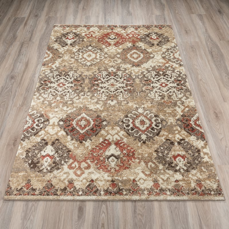 Addison Blair Distressed Ikat Multi Area Rug (8' x 10') - 8'2"X10'