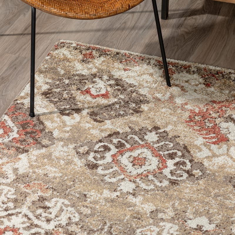 Addison Blair Distressed Ikat Multi Area Rug (8' x 10') - 8'2"X10'