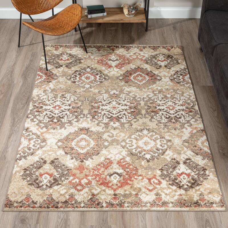 Addison Blair Distressed Ikat Multi Area Rug (8' x 10') - 8'2"X10'