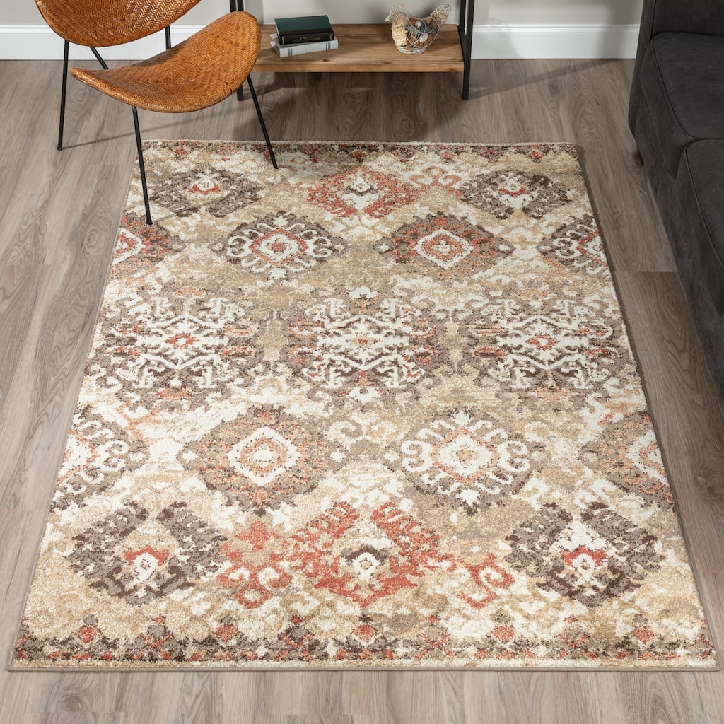Addison Blair Distressed Ikat Multi Area Rug (8' x 10') - 8'2"X10'
