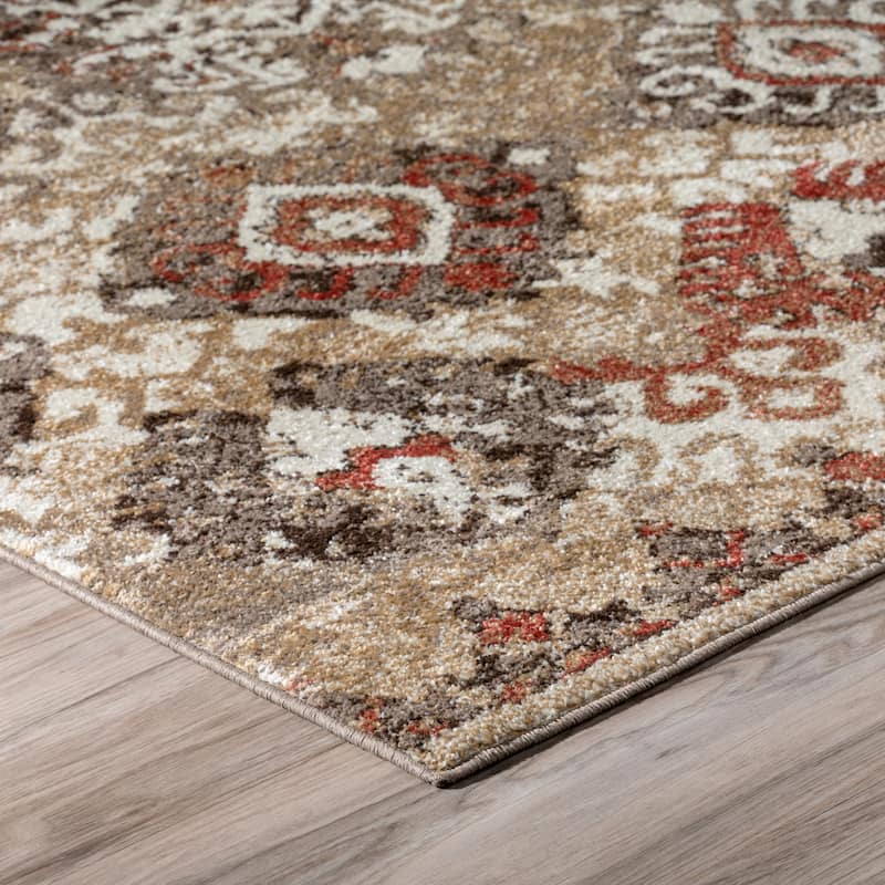 ADDISON Blair Distressed Ikat Beige/Ivory Area Rug (3'3"X5'1") - 3'3"X5'1"