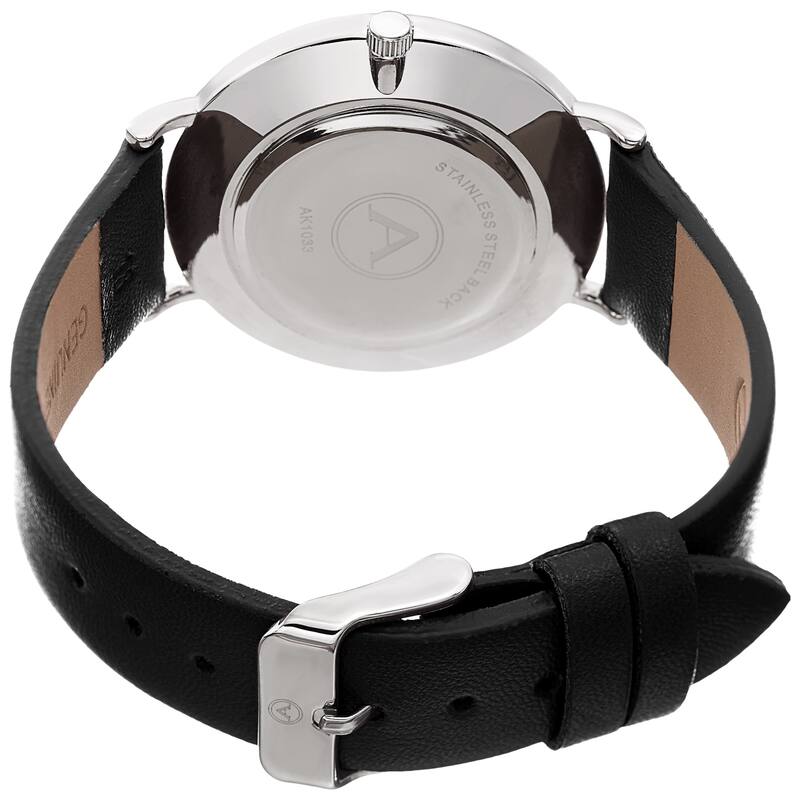 Akribos XXIV Classic Contemporary Timepiece Quartz Leather Strap Watch
