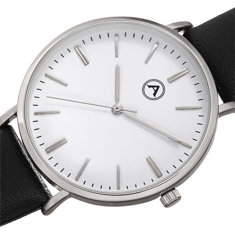 Akribos XXIV Classic Contemporary Timepiece Quartz Leather Strap Watch