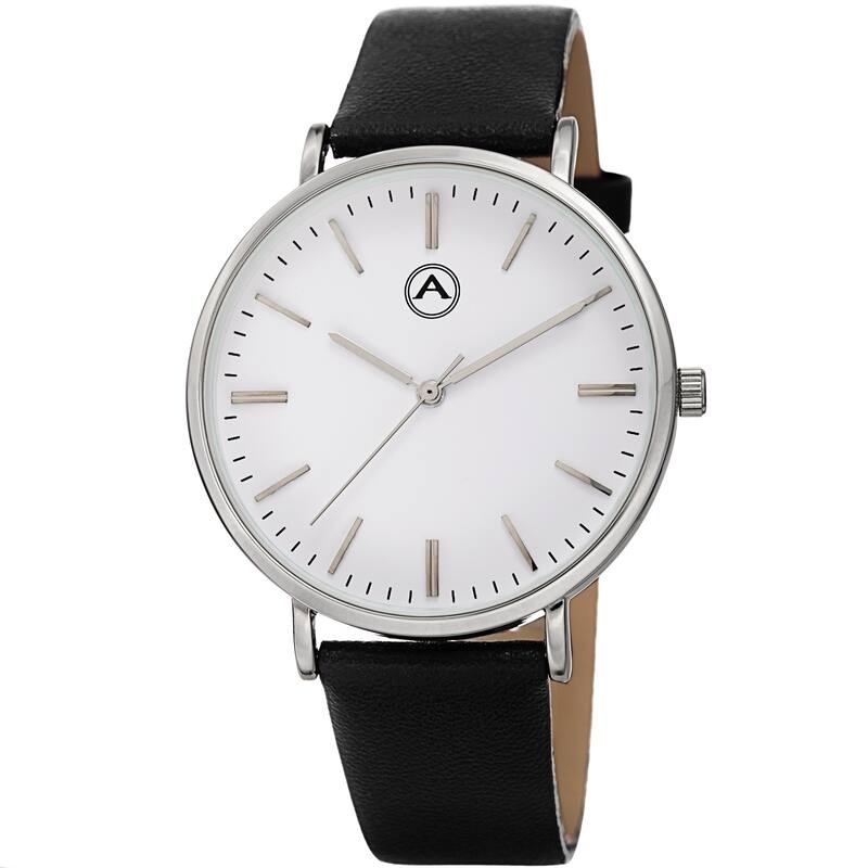 Akribos XXIV Classic Contemporary Timepiece Quartz Leather Strap Watch