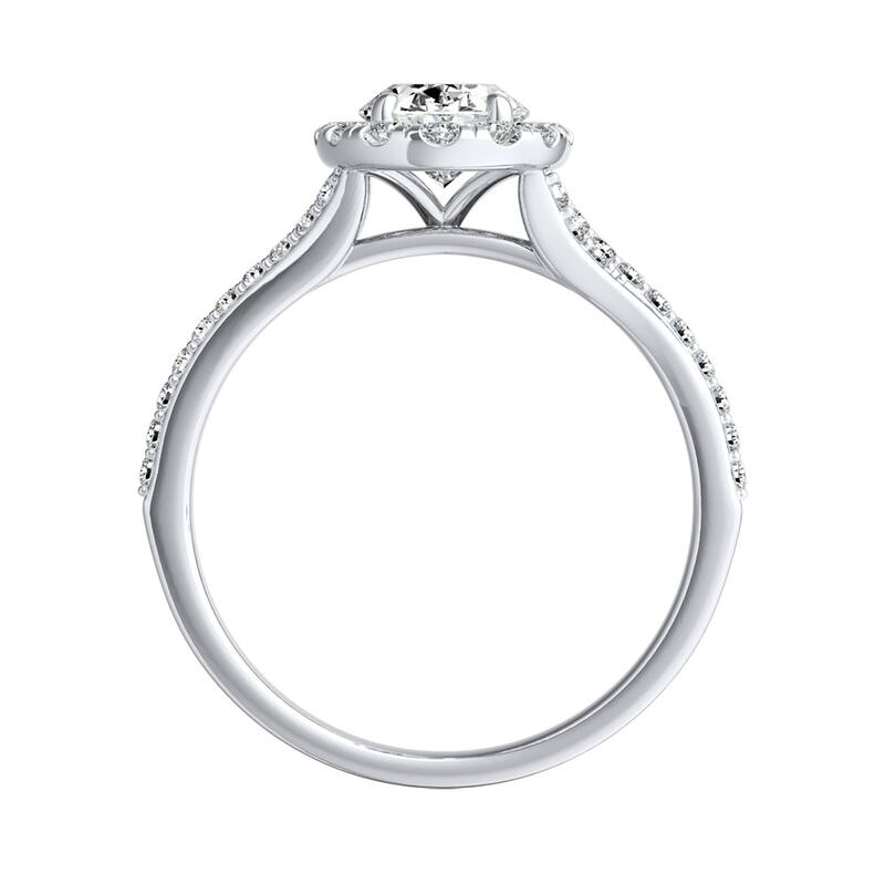 Oval Shape 5/8cttw 14k Gold Halo Diamond Engagement Ring by Auriya