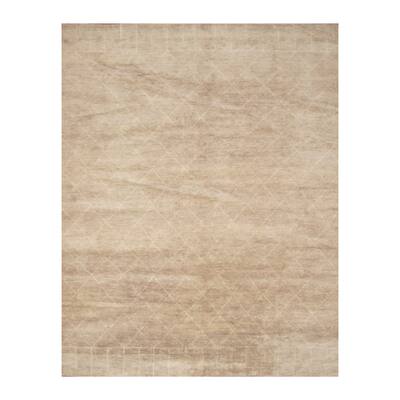 Handmade Herat Oriental Indo Hand-knotted Moroccan Wool Area Rug (India) - 9' x 11'6