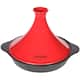 Chasseur 12-inch Cast Iron Tajine With A Ceramic Red Cone Lid - Bed 