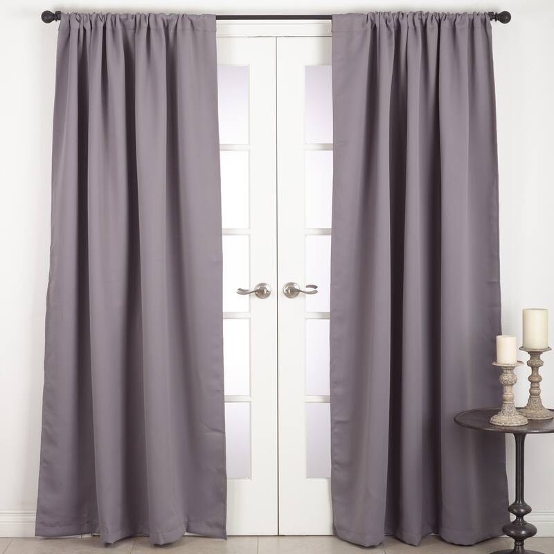 Solid Rod Pocket Blackout Window Curtain Panel - 54 inches wide x 108 inches long - Grey