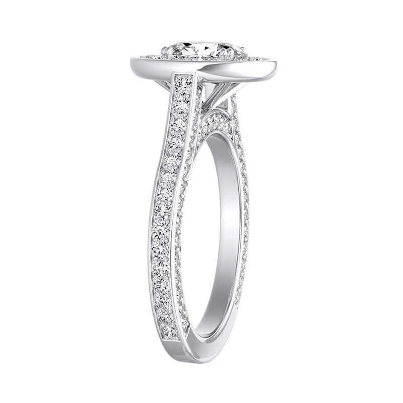 Oval-cut 1 3/4ctw Halo Diamond Engagement Ring by Auriya 14k Gold