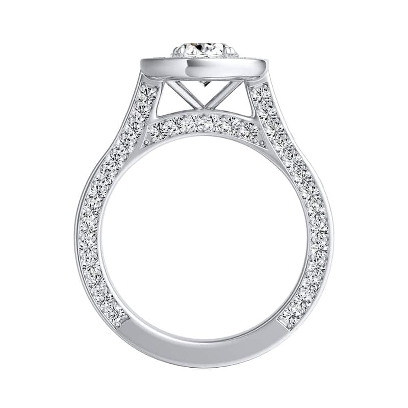 Oval-cut 1 3/4ctw Halo Diamond Engagement Ring by Auriya 14k Gold