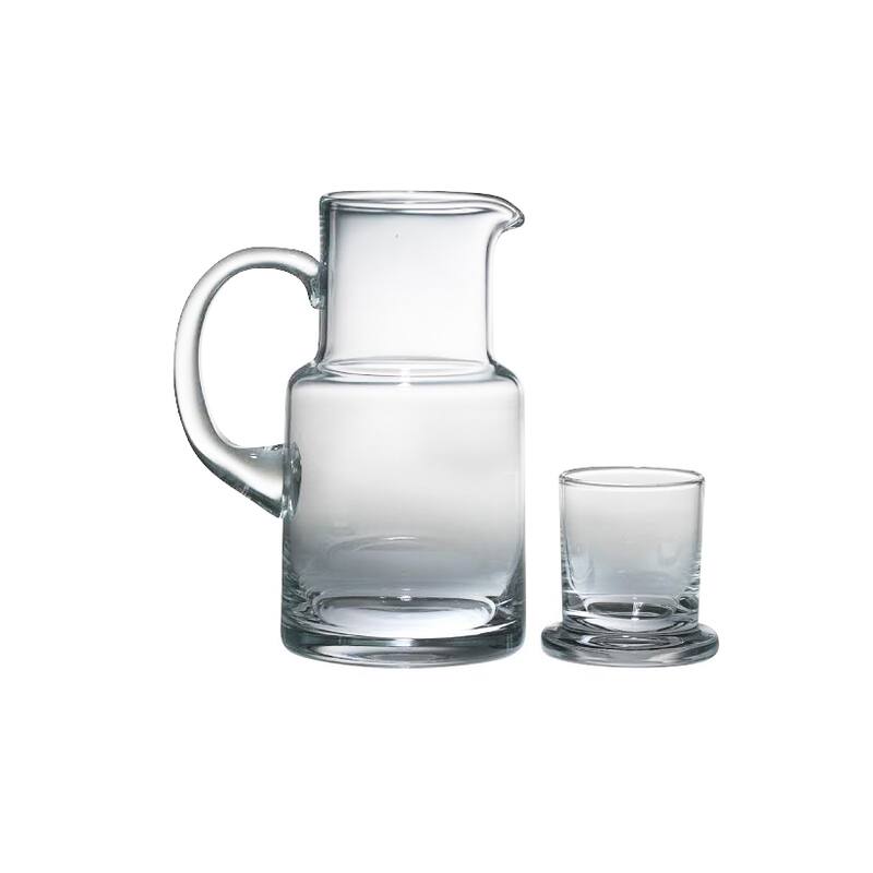 Majestic Gifts Glass Bedside Water Carafe Set with Handle