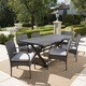 Ashworth Outdoor 7-piece Rectangular Wicker Aluminum Dining Set with Cushions by Christopher Knight Home - Thumbnail 3
