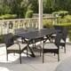 Ashworth Outdoor 7-piece Rectangular Wicker Aluminum Dining Set with Cushions by Christopher Knight Home - Thumbnail 9