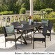 Ashworth Outdoor 7-piece Rectangular Wicker Aluminum Dining Set with Cushions by Christopher Knight Home - Thumbnail 2