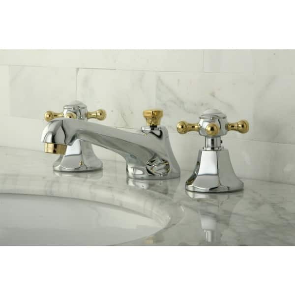 slide 2 of 2, Metropolitan Chrome and Polished Brass Bath Faucet