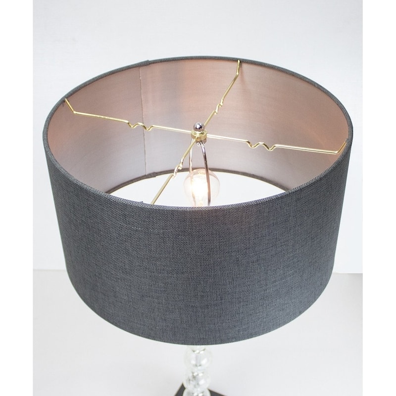 Granite Grey Burlap Shallow Drum Lampshade 18x18x10