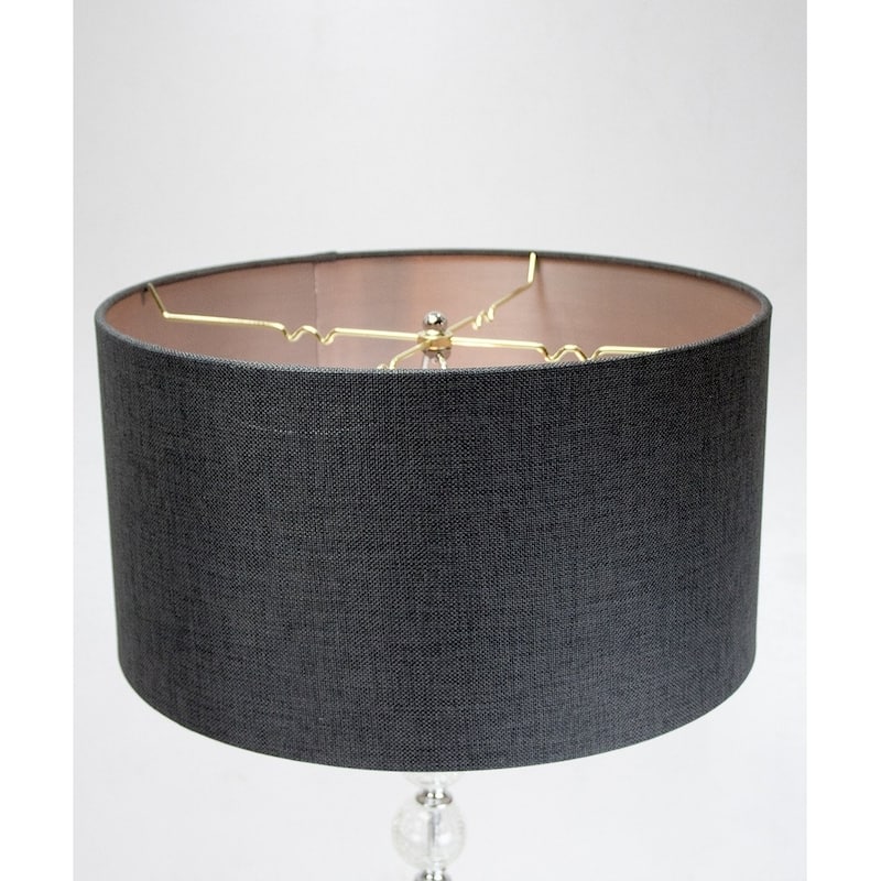 Granite Grey Burlap Shallow Drum Lampshade 18x18x10